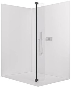 CERANO - Prídavný panel k sprchovej zástene Onyx - čierna matná, transparentné sklo - 30x200 cm, CER-CER-537352