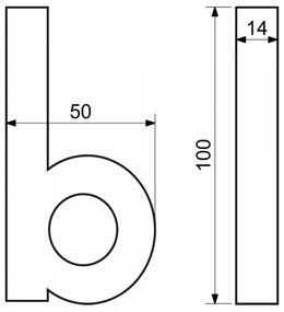 Domové číslo "B", RN.100LV, brúsené