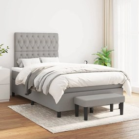 Boxspring posteľ s matracom bledosivá 120x200 cm látka 3136821