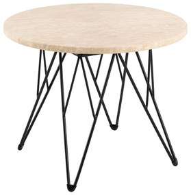 Okrúhly odkladací stolík s doskou v dekore mramoru ø 55 cm Prunus – Actona