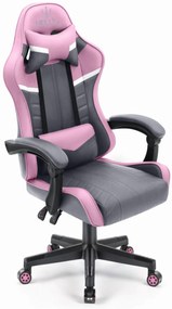 Hells Herná stolička Hell's Chair HC-1004 GREY PINK