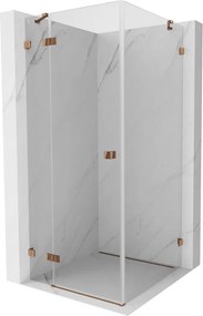 Mexen Lunar, 1-krídlový sprchový kút, ľavý, 70 x 70 cm, 8mm číre sklo, ružové zlato profil, 834-070-070-60-00-L