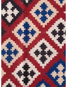 Červený obojstranný ručne tkaný vlnený behúň 60x190 cm Kamal Rami – Nouristan