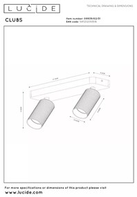Lucide 09939/02/31 - Bodové svietidlo CLUBS 2xGU10/40W/230V biela