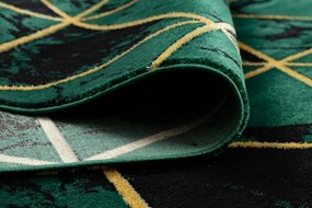 Koberec EMERALD exkluzívny 1020 glamour, styl marmur, trojuholníky fľaškovo zelený / zlatý