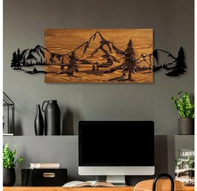 Asir Nástenná dekorácia 93x29 cm hory drevo/kov AS1635
