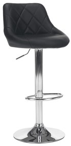 Kondela Barová stolička, čierna ekokoža/chrómová, MARID 68092