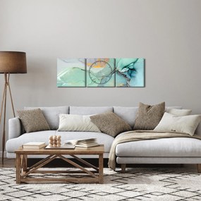 Abstraktný obraz (s hodinami) (90x30 cm)