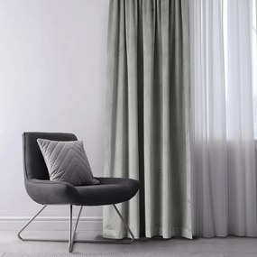 Záves AmeliaHome Velvet s priechodkami 140x270 cm strieborný