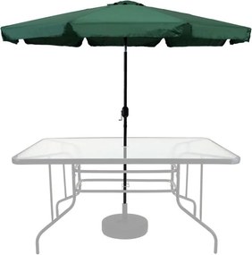 Veľký záhradný slnečník s naklápaním - 300 cm zelená