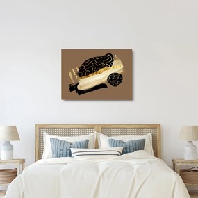 Sklenený obraz - Abstrakcia golden brown N⁰3 (70x50 cm)