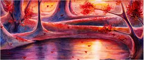 Obraz čarovného lesa (120x50 cm)