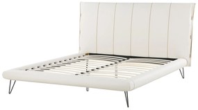 Biela posteľ z umelej kože 160 x 200 cm  BETIN Beliani
