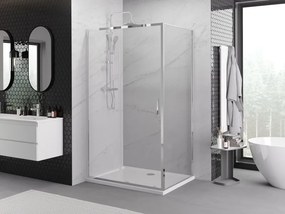 Mexen Exo, posuvná sprchová kabína, dvere 190 cm + bočná stena 70 cm, transparentné sklo, chróm, 8151-190-070-01-00