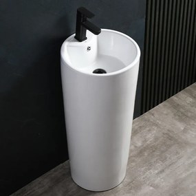 BPS-koupelny Voľne stojace keramické umývadlo HYD-LO-WH-400 ø40 cm, biele