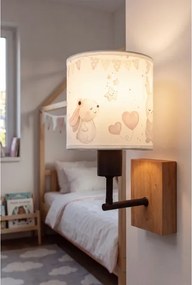 BRILAGI - Nástenné svietidlo BOBO WOOD 1xE27/25W/230V dub/čierna/krémová/králičky