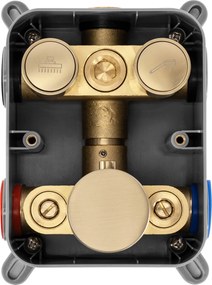 Rea Lungo, podomietková termostatická sprchová sada + BOX, zlatá matná, REA-P8551