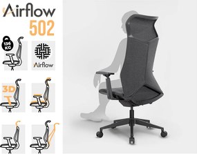 Ergonomická kancelárska stolička MOSH Airflow 502 - čierna