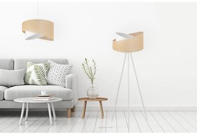 Stojacia lampa Juta, 1x jutové/biele textilné tienidlo, (výber z 2 farieb konštrukcie), m