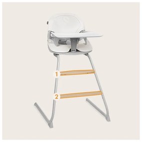 Lionelo - Detská jedálenská stolička 2v1 DALIA biela/šedá