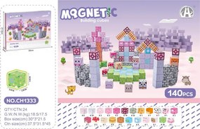 Magnetická stavebnica MAGNETIC Rozprávkové mestečko, 140 dielikov