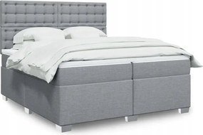 vidaXL Posteľný rám boxsping s matracom bledosivý 200x200 cm látka