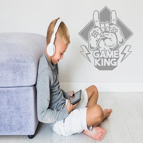 Veselá Stena Samolepka Game King Farba: šedá, Veľkosť: 100 x 116 cm