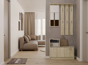 Predsieňová zostava Vayan 1 (dub sonoma) (so zrkadlom). Akcia -20%. Vlastná spoľahlivá doprava až k Vám domov. 1132527