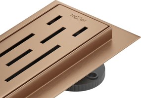 Mexen Flat 360° M01 otočný lineárny odtok 80 cm, brúsená meď - 1C20080-40