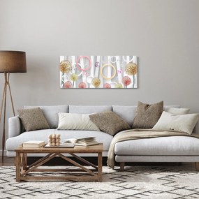 Abstraktný obraz s púpavami (120x50 cm)