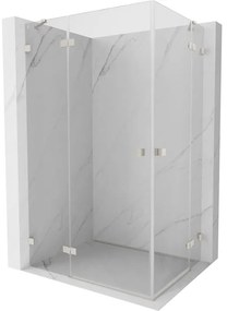 Mexen Lunar Duo, výklopný sprchový kút 100 x 80 cm, 8mm číre sklo, oceľový profil, 834-100L-080P-97-00