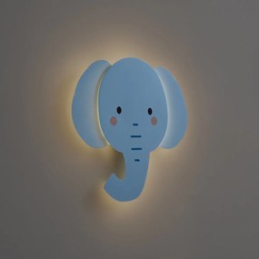 Detská nástenná lampa modrá vrátane LED s 3-stupňovým stmievaním - Ellie the Elephant