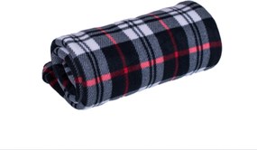 Deka Fleece karo čierna 150x200cm