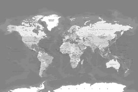Obraz na korku podrobná moderná mapa v čiernobielom prevedení