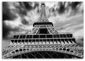 Obraz na plátně Eiffelova věž Paříž č/b - 60x40 cm
