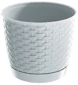 květináč RATOLLA ROUND 22 v.19,5cm,4,2l,BÍ (S449) s miskou, 22 cm