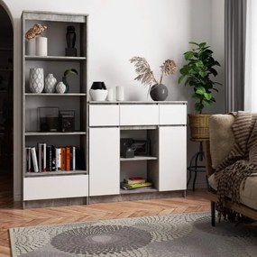 Komoda K100 2D 3SZ 2P betón / biela