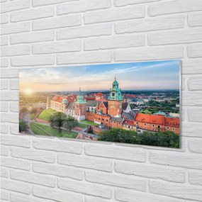 Obraz na akrylátovom skle Krakow castle panorama svitania 120x60 cm