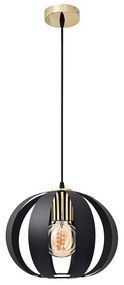 Luster na lanku NEWTON 1xE27/15W/230V čierna/zlatá