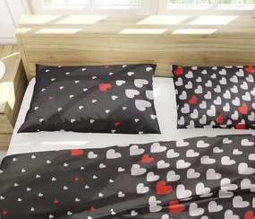 Krepové posteľné obliečky srdiečka