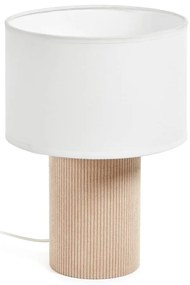 Biela/béžová stolová lampa s textilným tienidlom (výška 29 cm) Bianella – Kave Home