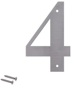 Kovian-Prod Číslo domové 4, (127x1.5mm), s dierami, brúsená nerez K320 / AISI 304