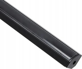 BERGE LED hliníkový profil rohový 1m čierny - sada