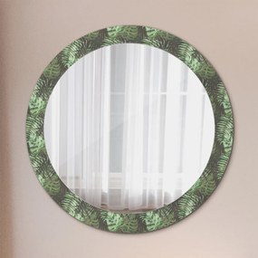 Okrúhle ozdobné zrkadlo na stenu Tropické listy fi 80 cm