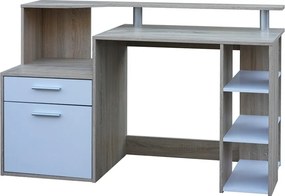 Sconto Pracovný stôl FRANCKY dub sonoma/biela