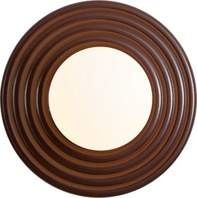 Retro nástenná lampa hnedá s okrúhlym opálovým sklom 20 cm IP44 - Lila