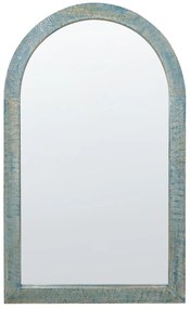Drevené nástenné zrkadlo 66 x 109 cm modré MELAY Beliani