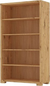 Široká dubová knižnica z masívu, 100x43x174 cm