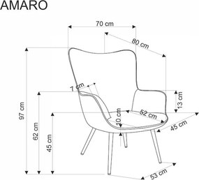 Kreslo Amario (olivová). Vlastná spoľahlivá doprava až k Vám domov. 1092496