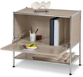 Kovová odkladacia skrinka »CN3« s výklopnými dvierkami, tmavošedá